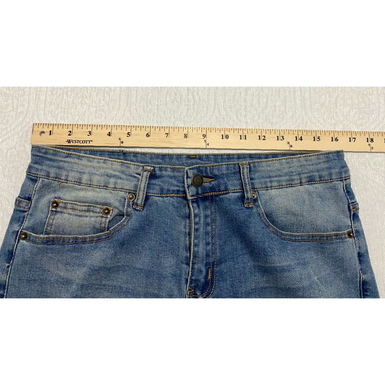 Vintage Y&R Young Reckless Jeans Mens 30 Blue Ripped Distressed Patch Skinny Size US 30 / EU 46 - 3 Thumbnail
