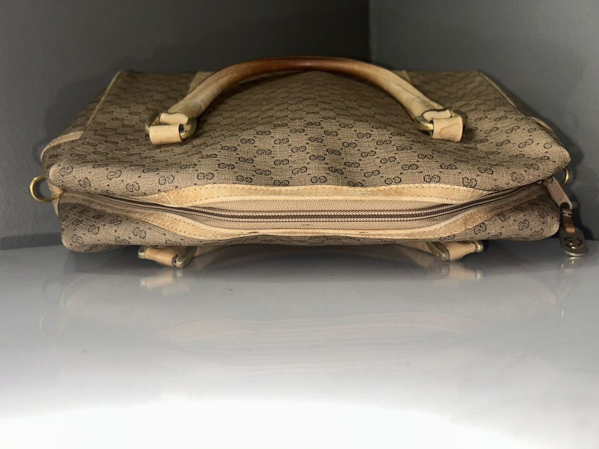 Gucci Vintage Gucci Micro GG Tan Coated Canvas Satchel Handbag Size ONE SIZE - 3 Thumbnail