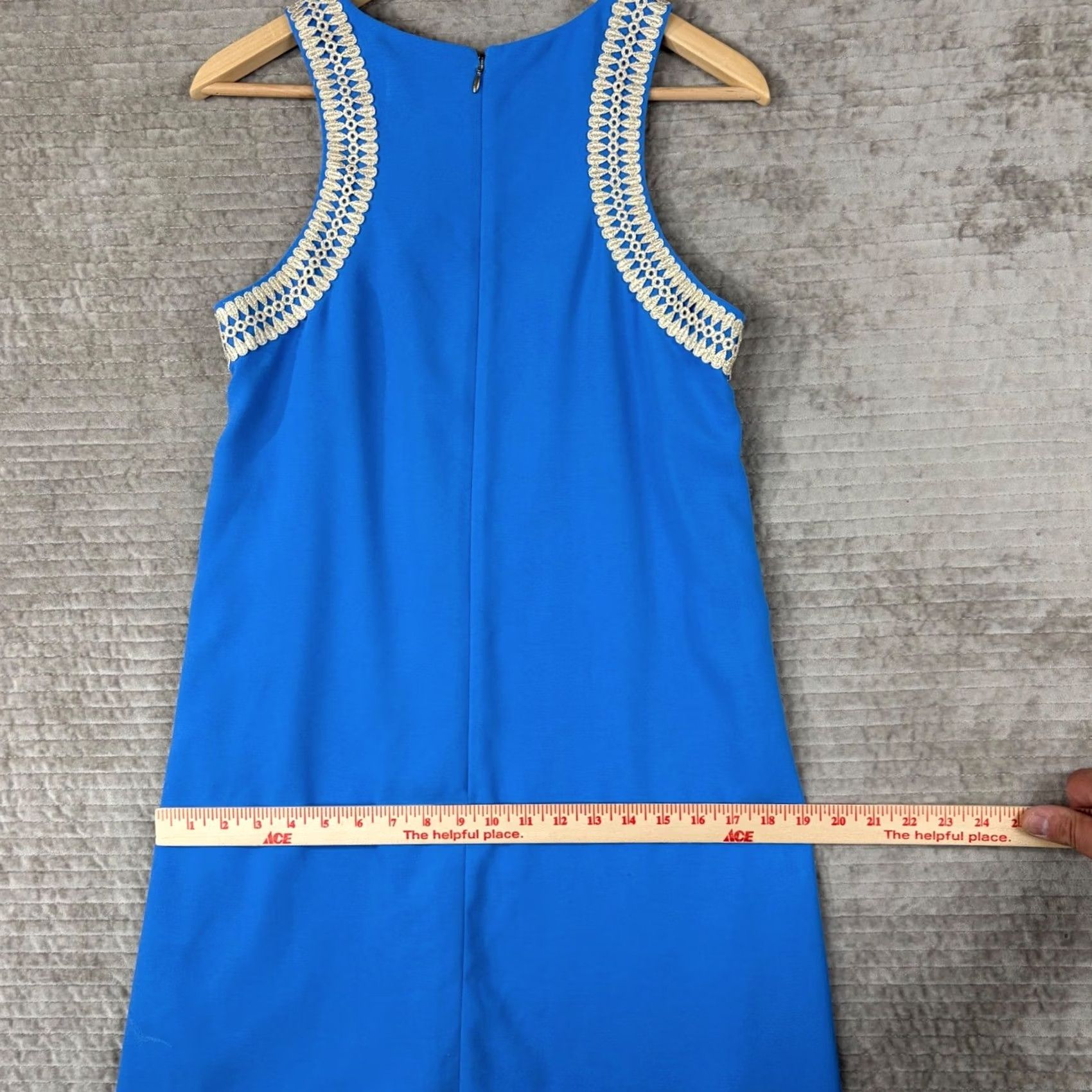 Lilly Pulitzer Lilly Pulitzer Blue Sleeveless Shift Dress Gold Soutache Trim Size 8 012744 Size M / US 6-8 / IT 42-44 - 7 Thumbnail