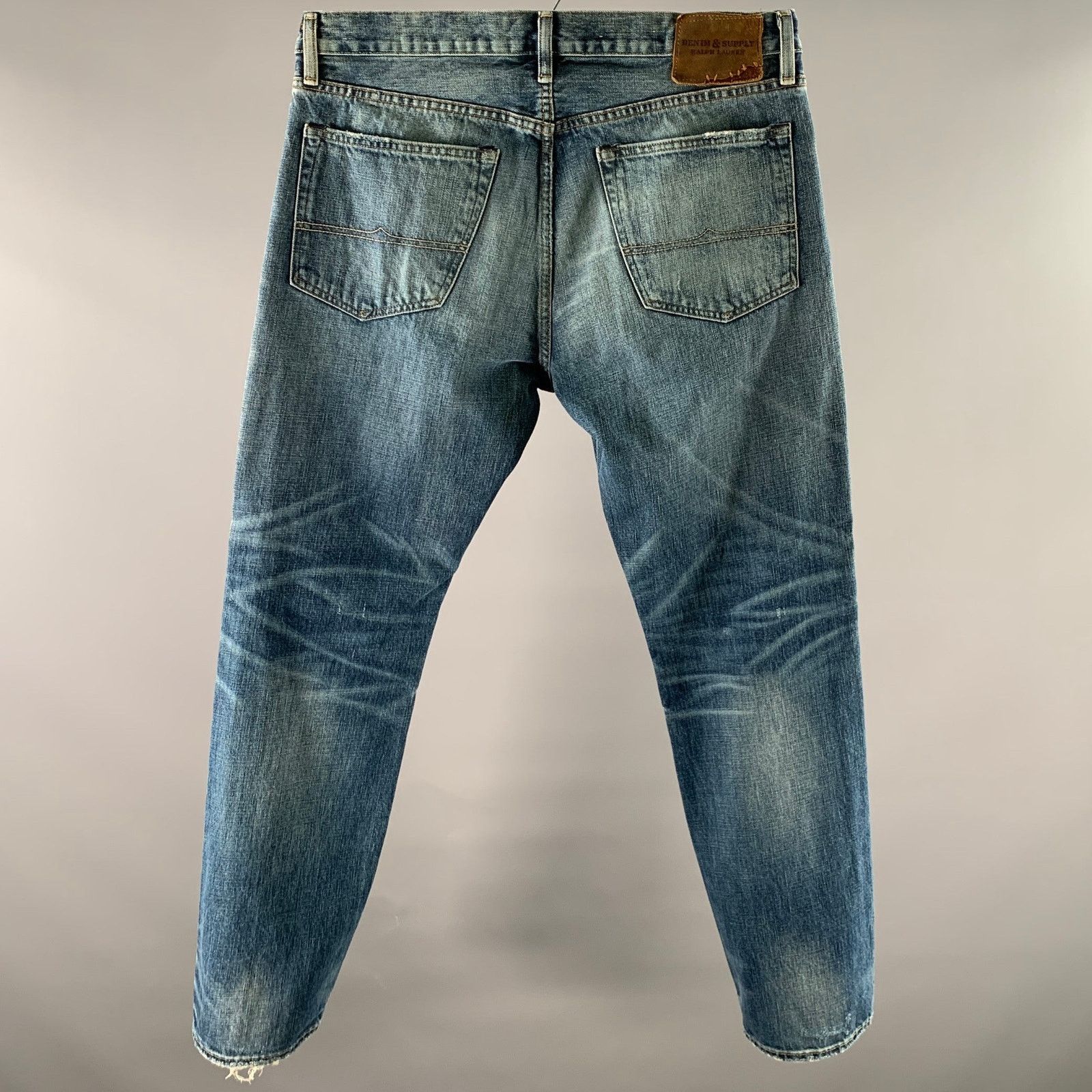 Ralph Lauren RALPH LAUREN Size 36 Blue Distressed Cotton Straight Jeans Size US 36 / EU 52 - 4 Thumbnail