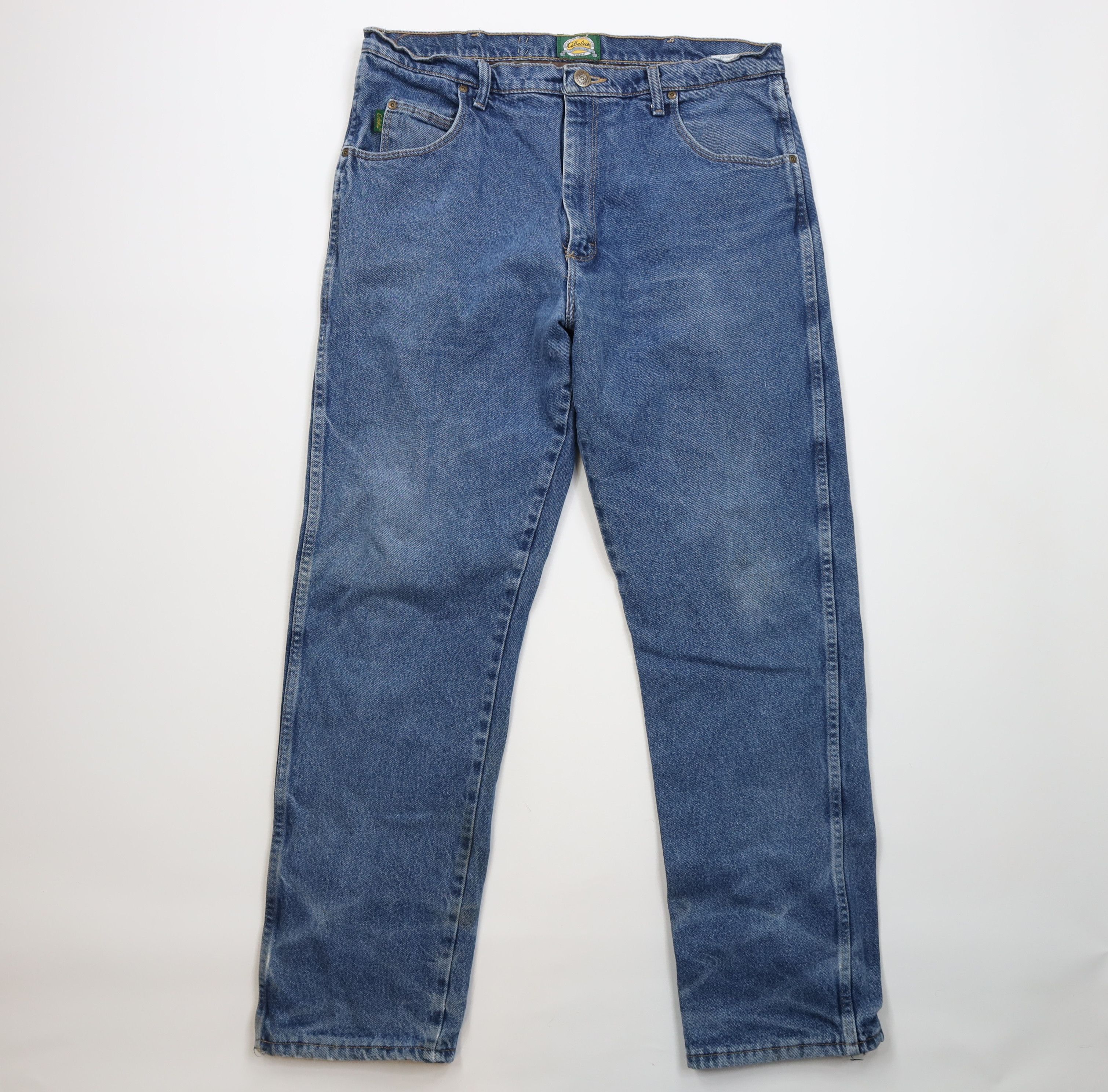 Cabelas Vintage Cabelas Flannel Lined Relaxed Fit Denim Jeans Blue Size US 38 / EU 54 - 2 Thumbnail