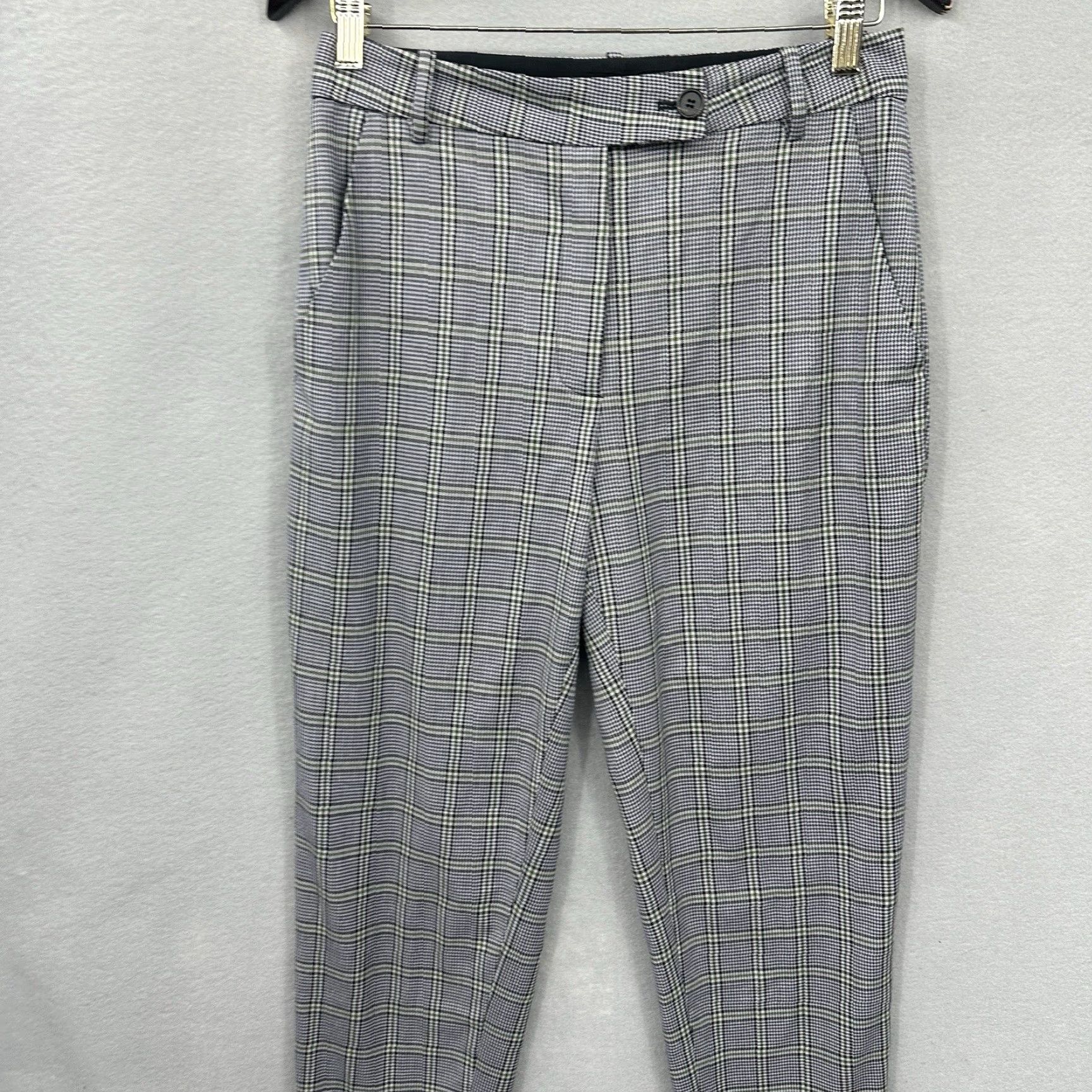 6397 6397 Pants Trousers Womens 4 Plaid Ankle Taper Brown Houndstooth Wool 96% Elastane 4% Slim Front Regular Homespun 80s 90s Hipster Women Size 27" / US 4 / IT 40 - 3 Thumbnail