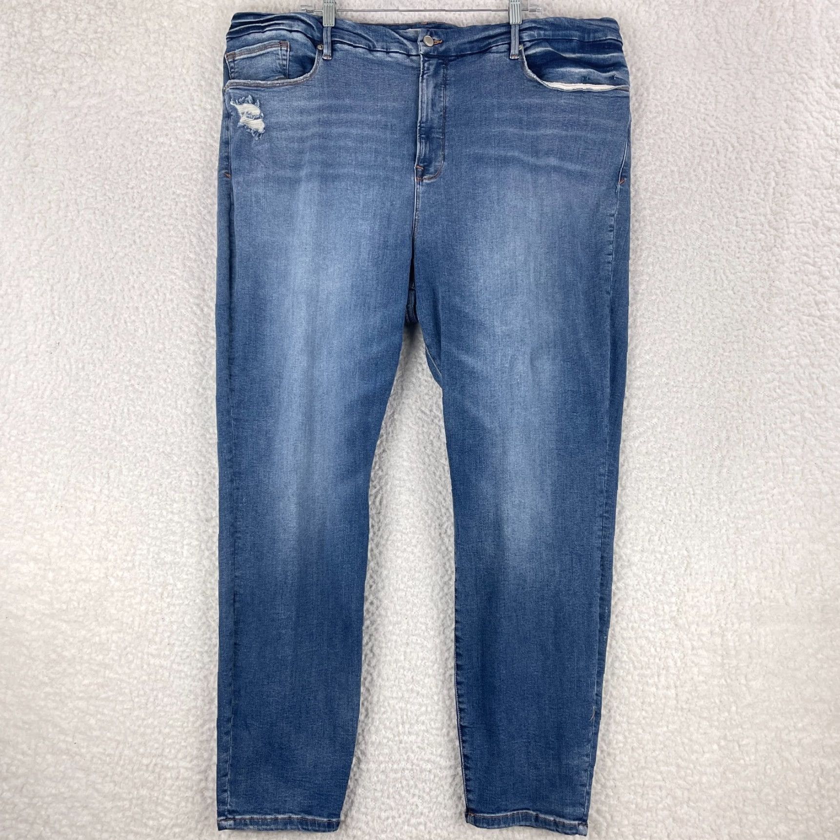 Good American Good American Good Waist Skinny Jeans Womens Plus Size 26 Denim Blue 90s City College Stretch Pocket 5-Pocket Womens Jeans Size 26" / US 2 / IT 38 - 2 Thumbnail