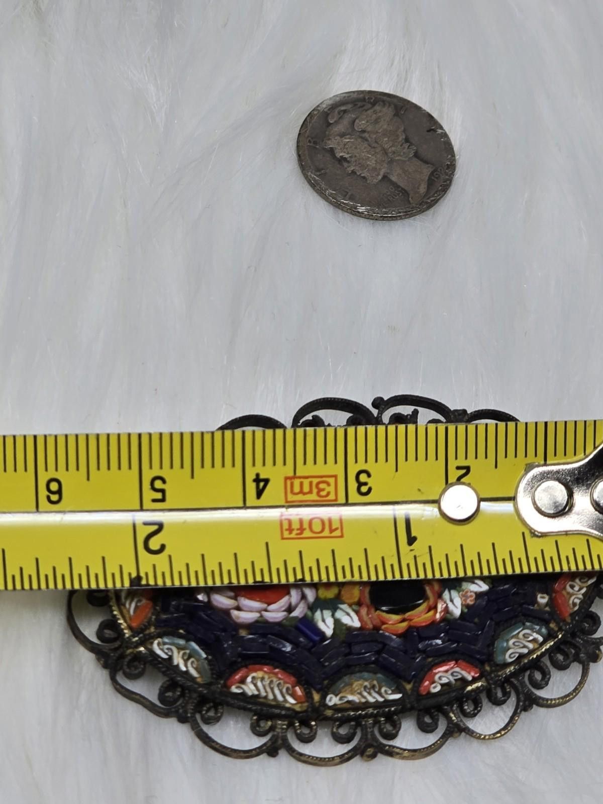 Antique Rivet Antique Italian Micro Mosaic Millefiori Floral Brooch Pin Size ONE SIZE - 2 Thumbnail