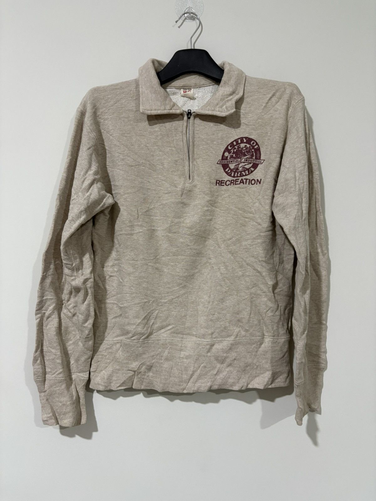 Sugar Cane Vintage Heritage stone pullover half zipper union made Size US M / EU 48-50 / 2 - 1 Thumbnail