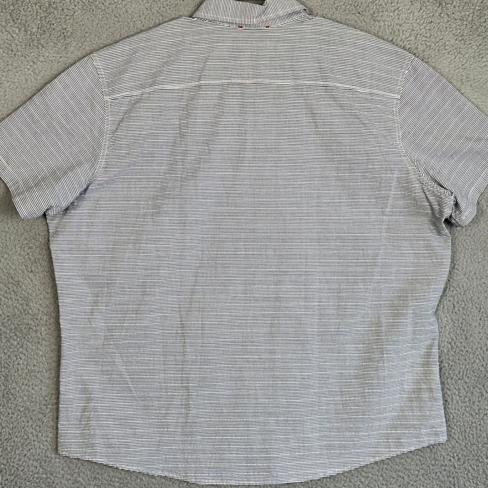Eddie Bauer Eddie Bauer Shirt Men 2XL Blue White Classic Fit Button-Down Short Sleeve Stripe Button Front Pocket Casual Workwear Size US XXL / EU 58 / 5 - 3 Thumbnail