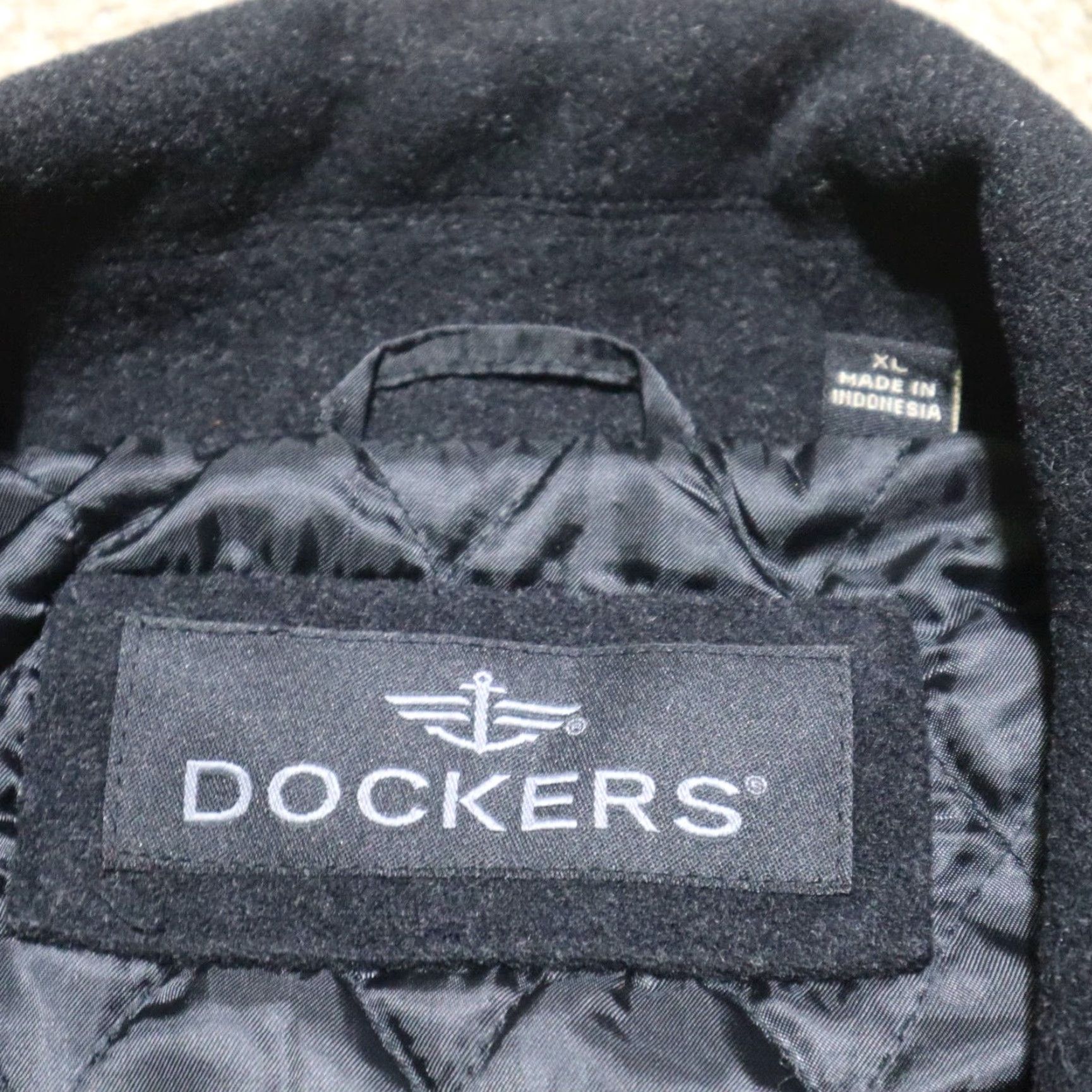 Dockers DOCKERS Jacket Wool Overcoat Mid-Length Black XL Mens Size XL Over Coat Wool Jacket for Winter Classic 00s? Size US XL / EU 56 / 4 - 3 Thumbnail