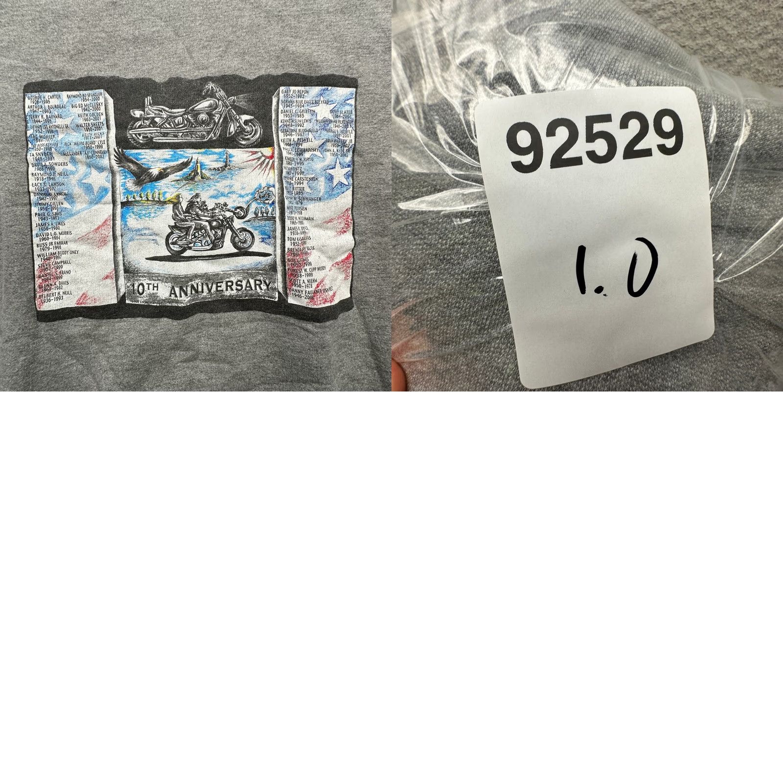Vintage VINTAGE Bike Week Sweatshirt XL Long Sleeve Graphic Men 2003 Bikers Memorial 10th Anniversary Gray Crew Neck Pullover Size US XL / EU 56 / 4 - 8 Thumbnail