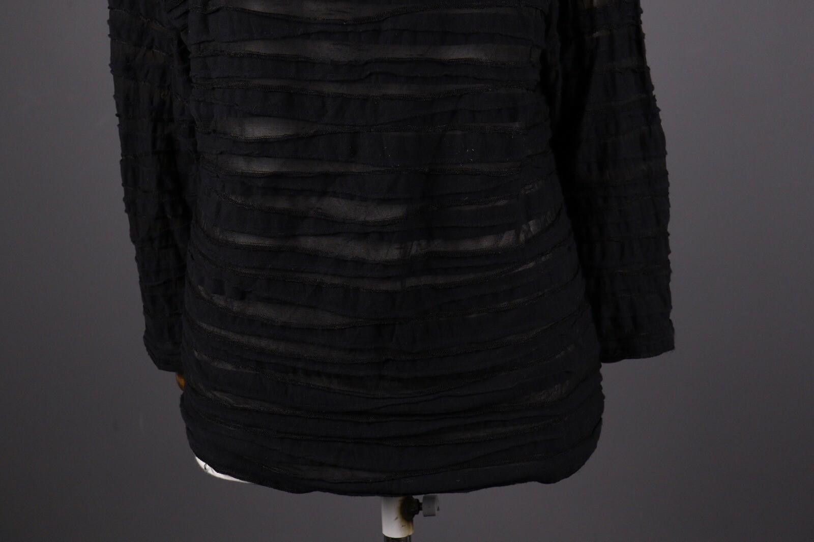 Designer Cut LooseBlack Designer Mesh Long Sleeve Top Shirt Size L Size L / US 10 / IT 46 - 3 Thumbnail