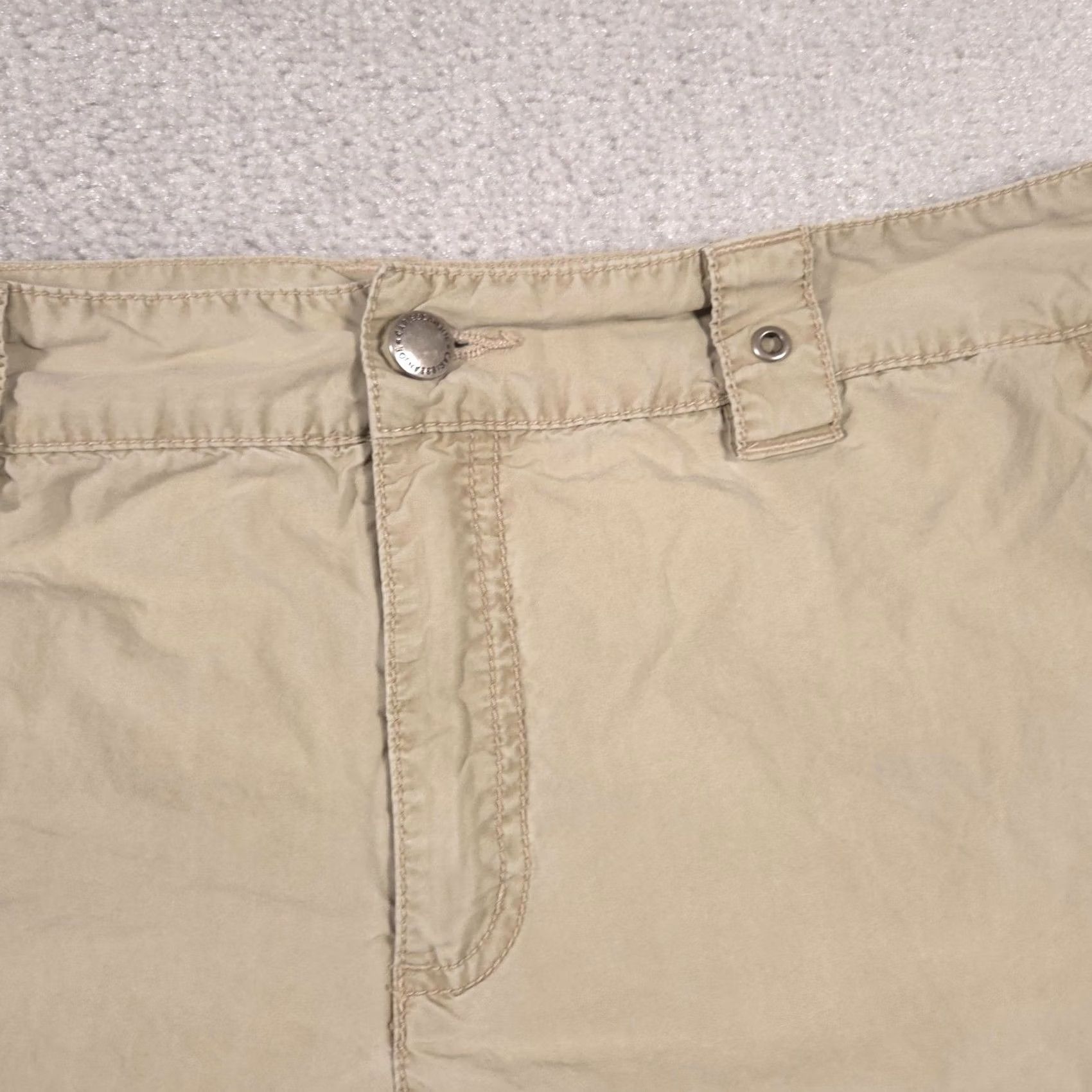 Vintage Caribbean Joe Pants Womens 12 Khaki Cargo Capri Cropped Drawstring Hem Pockets Size 34" / US 12 / IT 48 - 6 Thumbnail