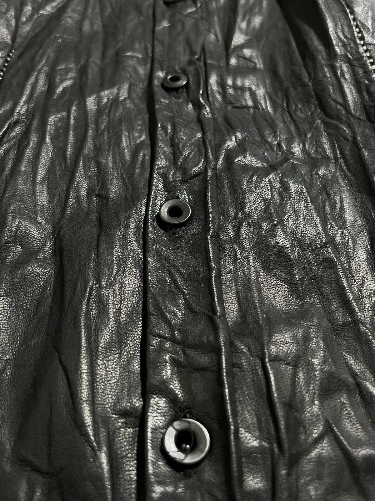 Japanese Brand ONE GRAVITY Black Goatskin Shirt Jacket White Stitching Size US S / EU 44-46 / 1 - 6 Thumbnail