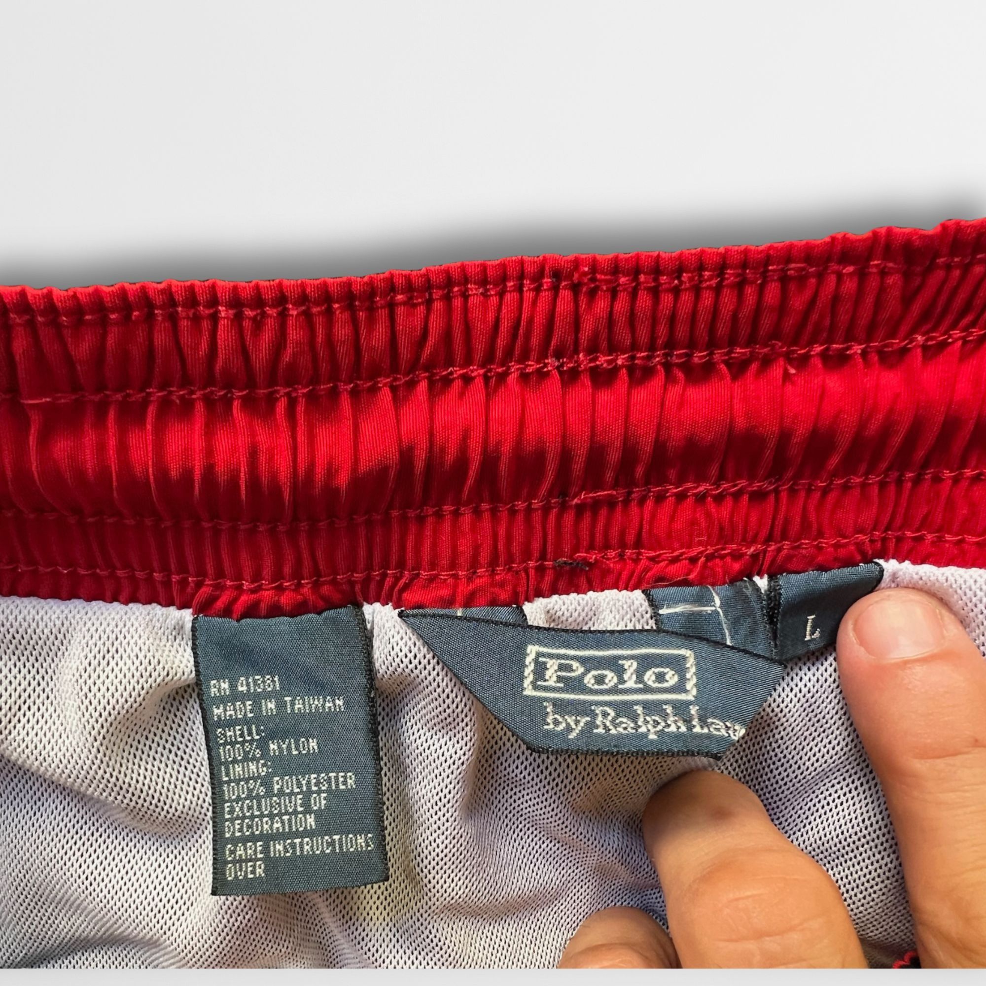 Polo Ralph Lauren Polo Sport Nylon Shorts By Ralph Lauren Large Black Red Acce Size US 37 - 5 Thumbnail