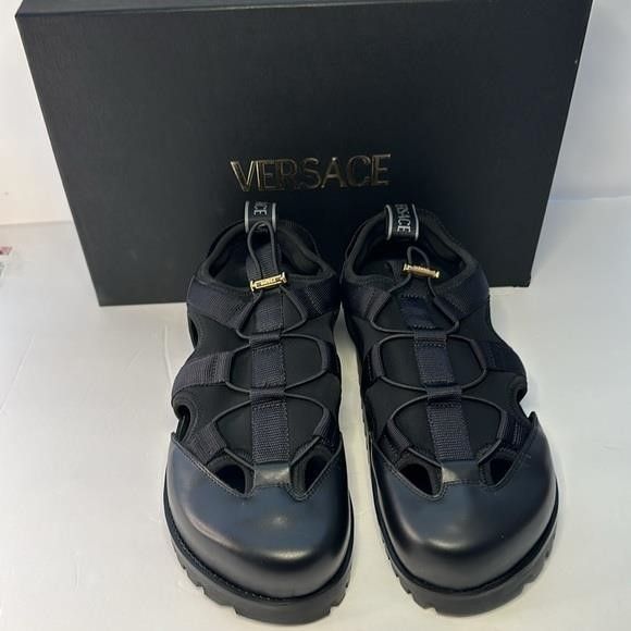 Versace New Authentic Versace logo-debossed caged sandals Size US 8.5 / EU 41-42 - 3 Thumbnail