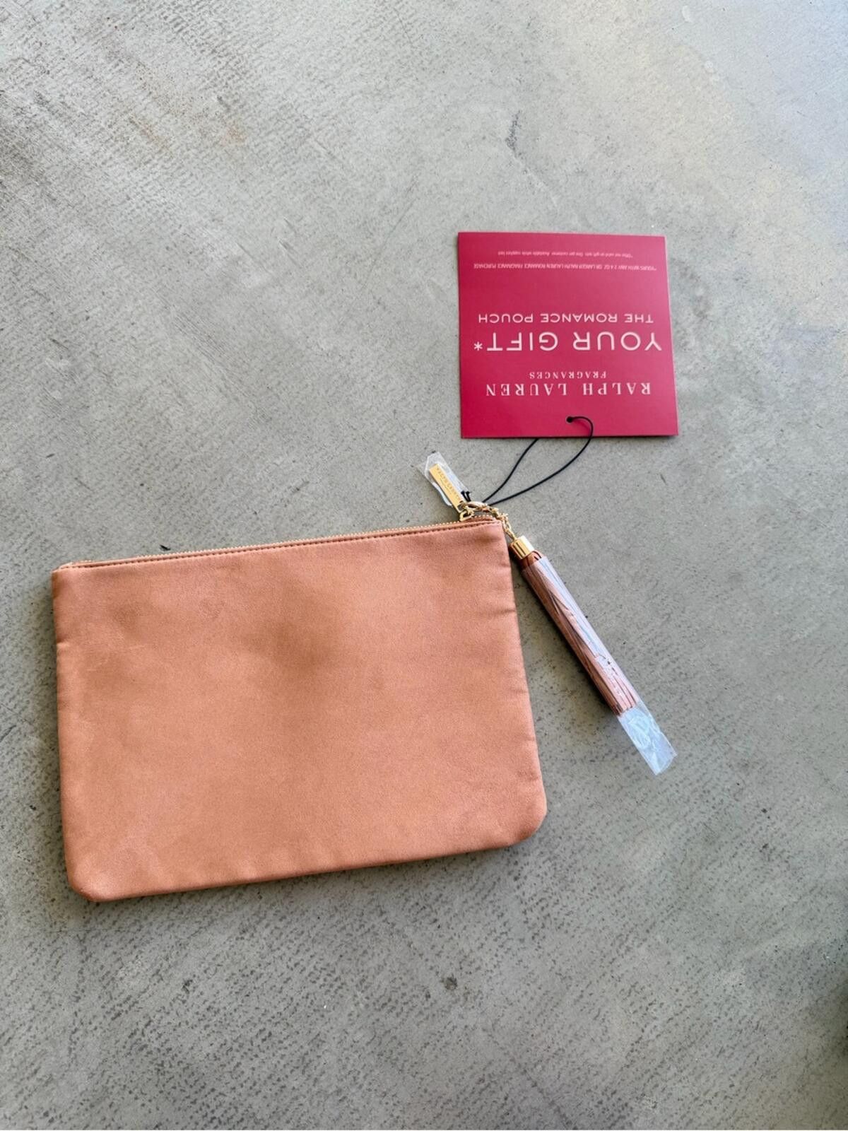 Polo Ralph Lauren Ralph Lauren / Suede Tassel Zip Cosmetic Bag / Tan Size ONE SIZE - 3 Thumbnail