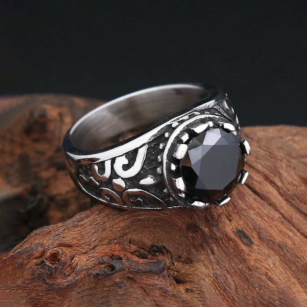 Jewelry Black Stone Ring Size ONE SIZE - 5 Thumbnail