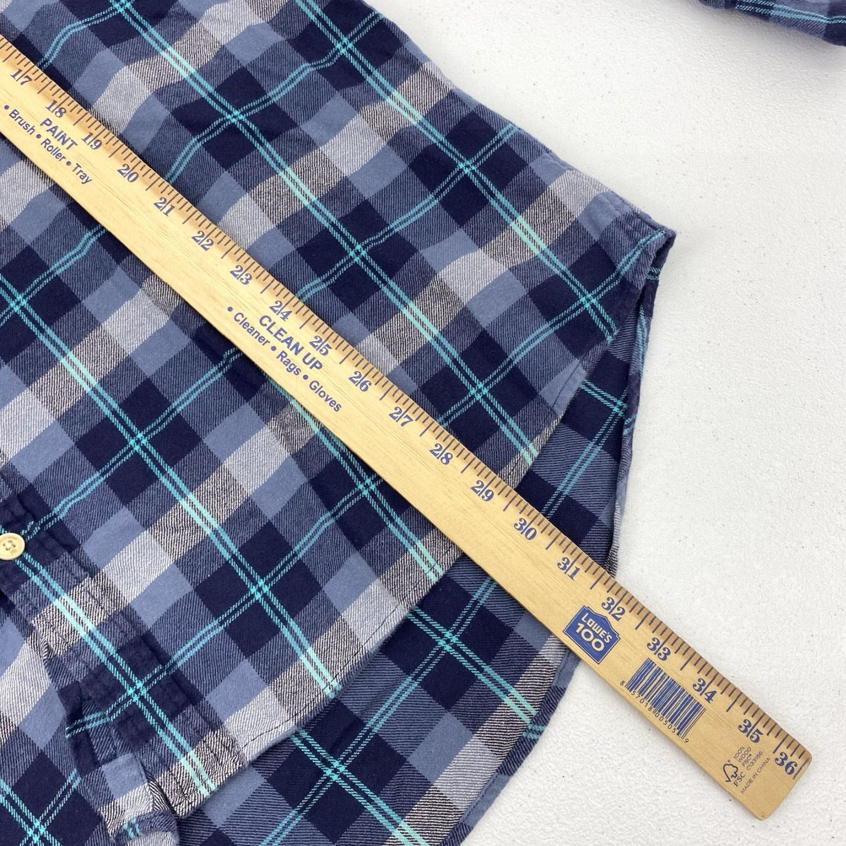 Vintage the normal brand Shirt Men 2XL Button-Up Plaid Blue Long Sleeve Work Shirt Size US XXL / EU 58 / 5 - 6 Thumbnail