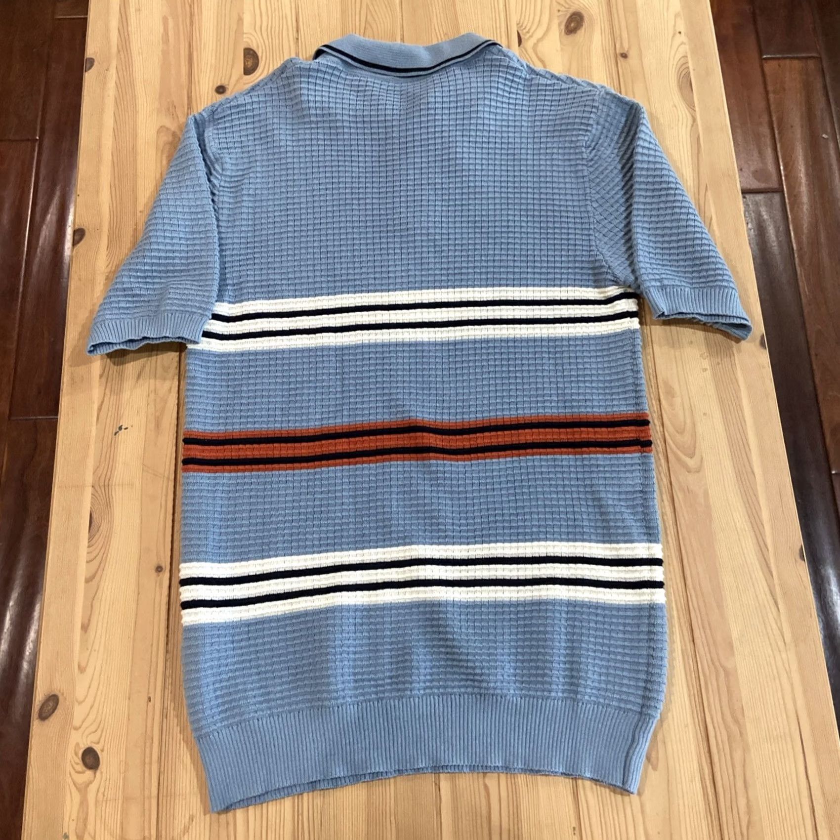Saks Fifth Avenue Saks Fifth Avenue Polo Shirt Men M Blue Knit Collared Short Sleeve Casual, Golf, Modern, Preppy Size US M / EU 48-50 / 2 - 6 Thumbnail