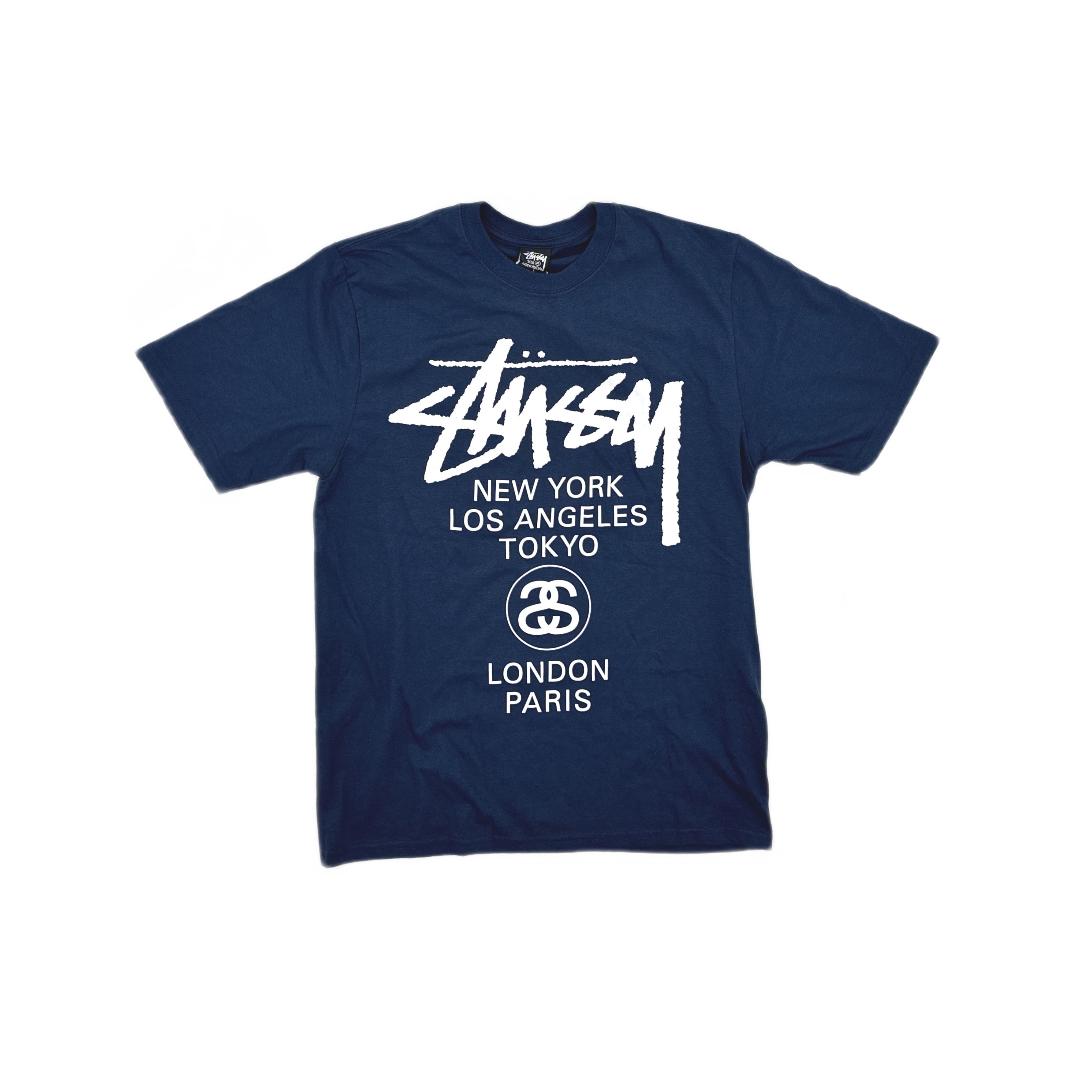Streetwear × Stussy Stussy Honolulu Exclusive Navy Blue T-Shirt Sz