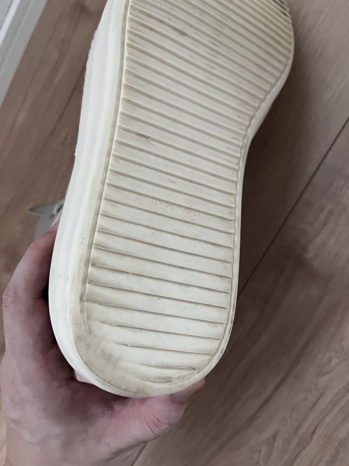 Rick Owens High-Top Leather Sneakers Pearl/Milk Size US 10 / EU 43 - 11 Thumbnail