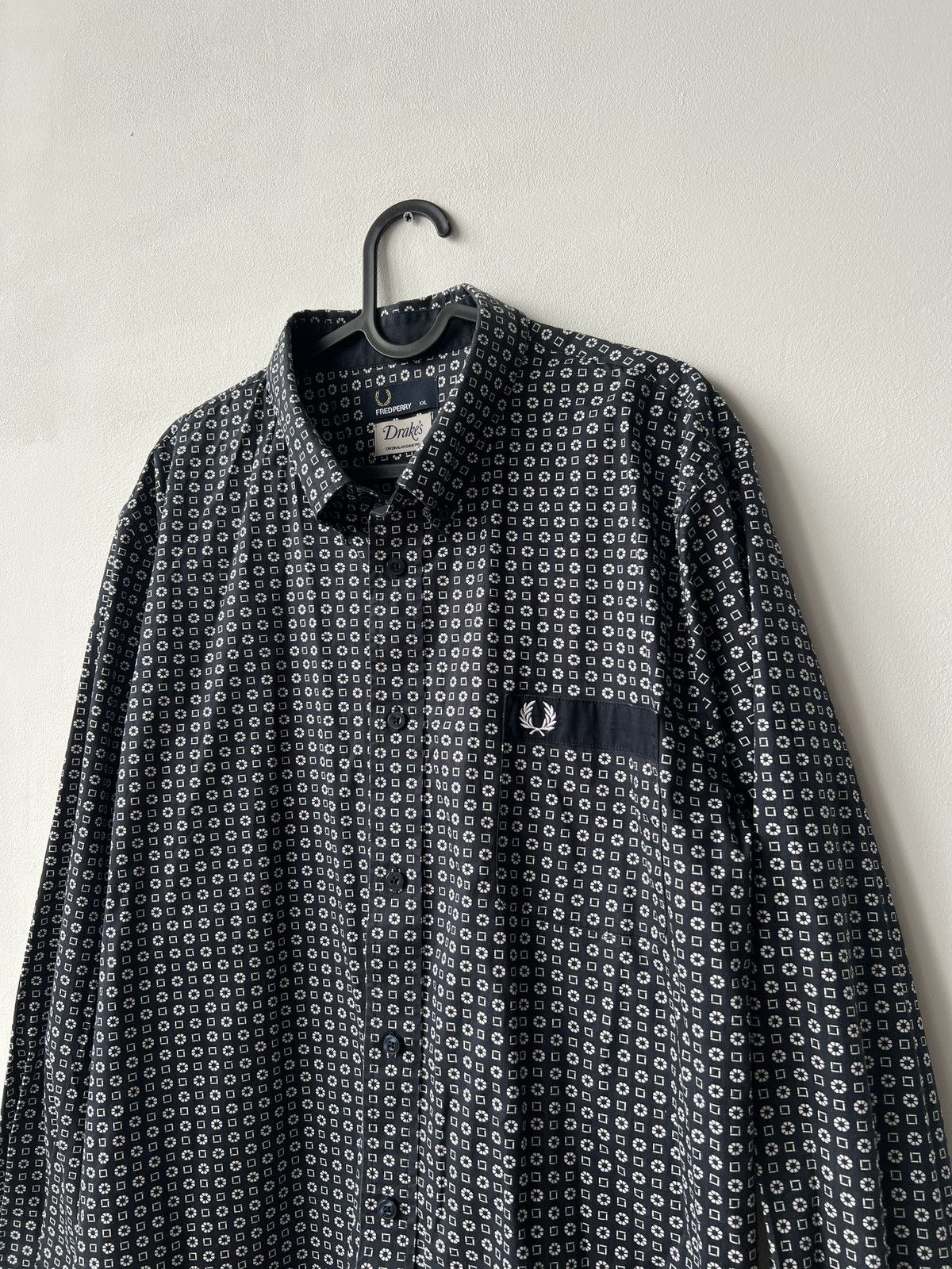 Drake's × Fred Perry Fred Perry x Drake's Mens Cotton Navy Shirt Size XXL Size US XXL / EU 58 / 5 - 2 Thumbnail