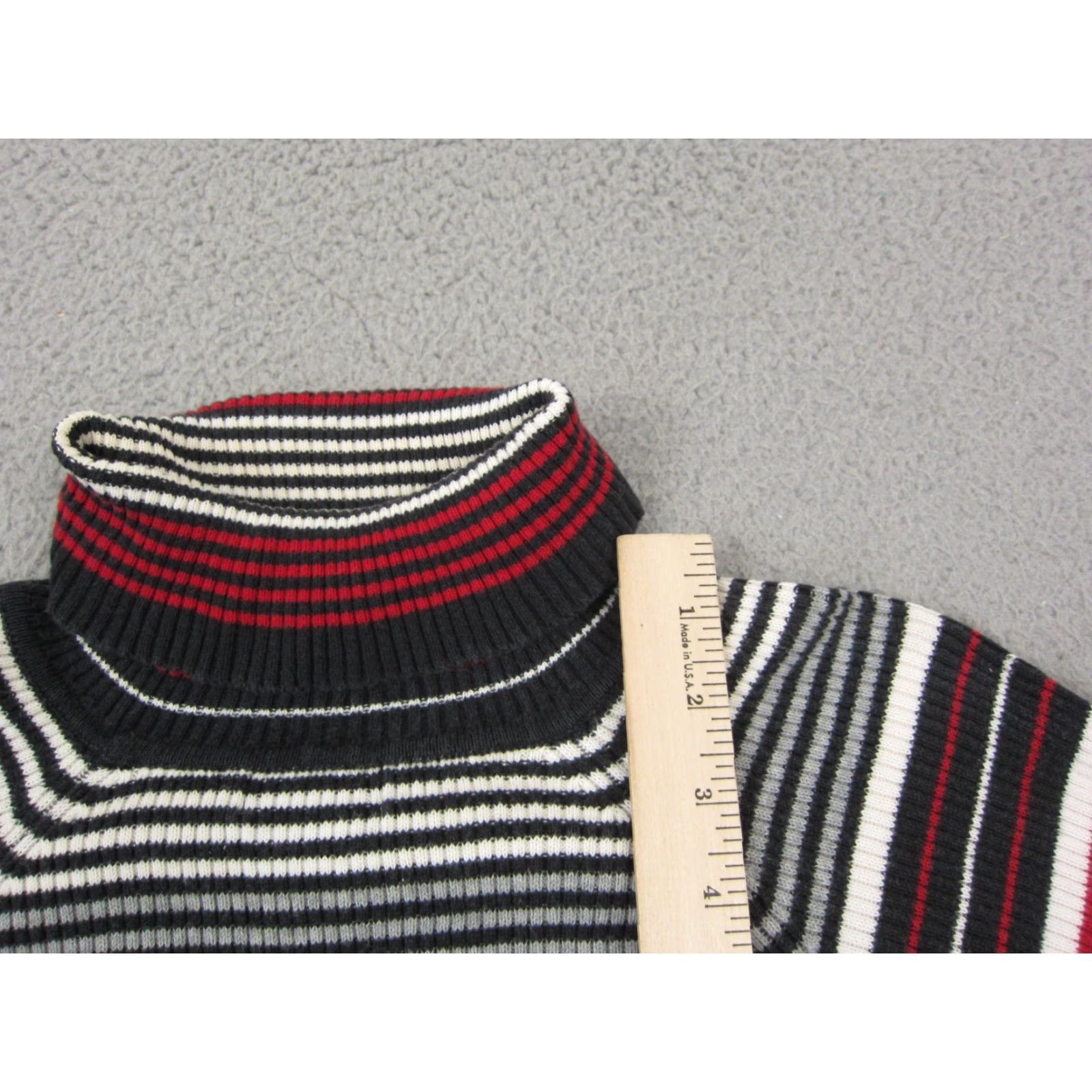 Vintage VINTAGE St. Johns Bay Turtleneck Shirt Womens M Black Striped 100% Cotton Knit Long Sleeve Fall Winter Spring 80s Womens Clothing Size M / US 6-8 / IT 42-44 - 5 Thumbnail