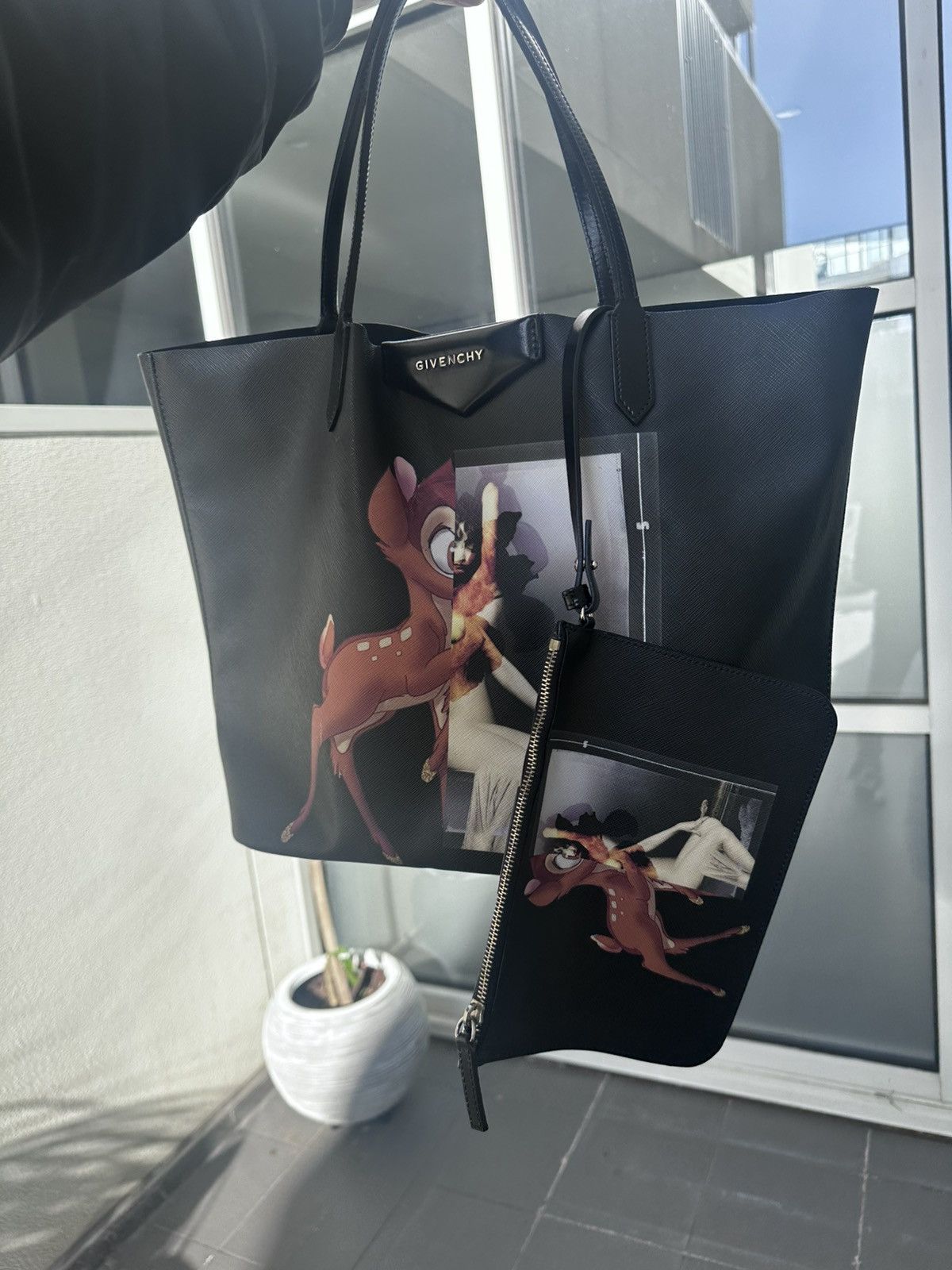 Givenchy Antigona Bambi Tote Bag + Matching Pouch in Black, Women's