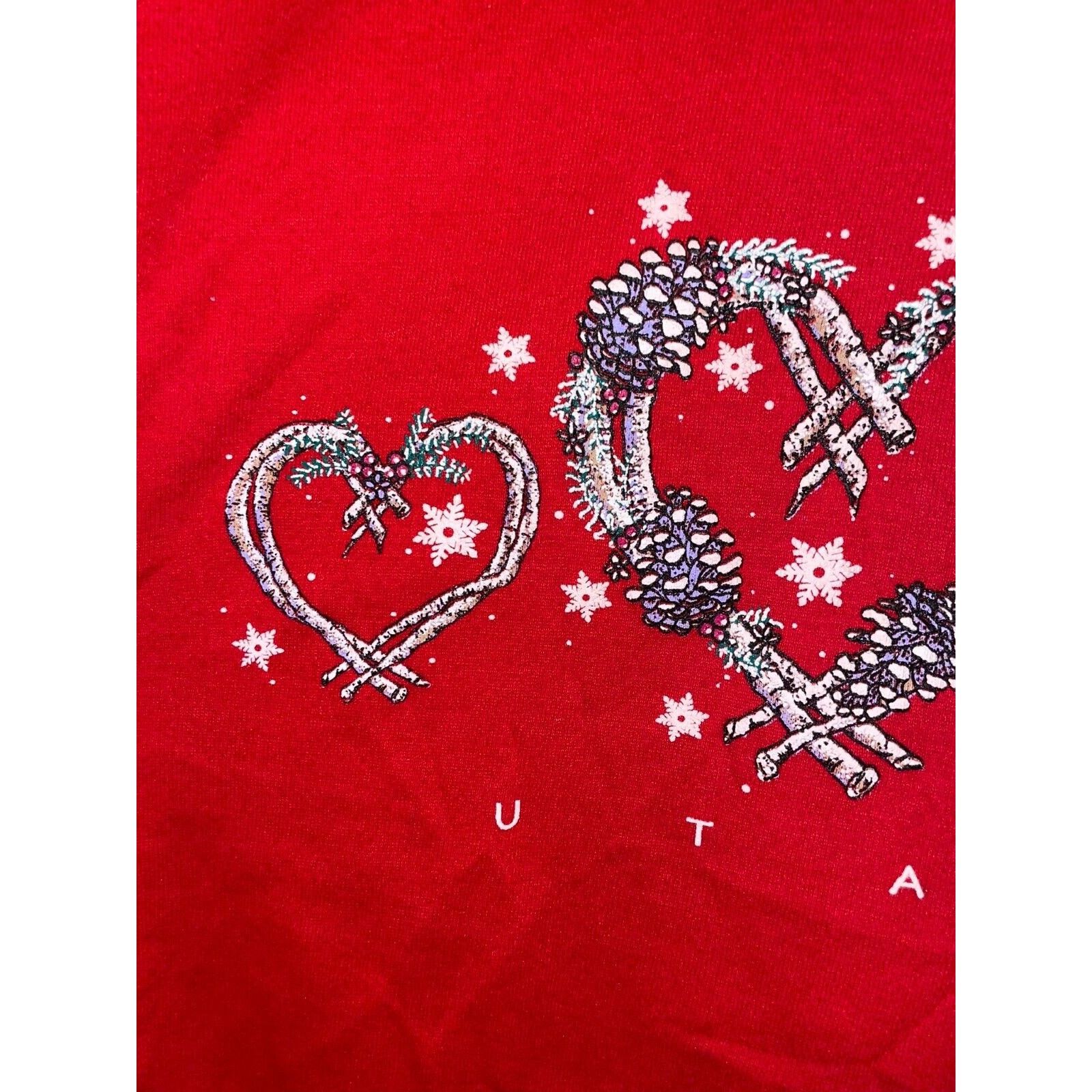 Jerzees Vintage Utah Sweatshirt CrewneckHear Love Red VTG 90s Large Size US L / EU 52-54 / 3 - 4 Thumbnail