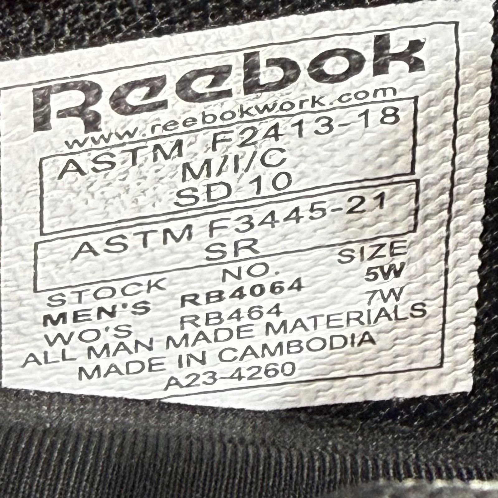 Reebok Reebok Work Comp Safety Toe Unisex Size Men’s 5W/Wo’s 7W Size US 5 / EU 37 - 9 Thumbnail