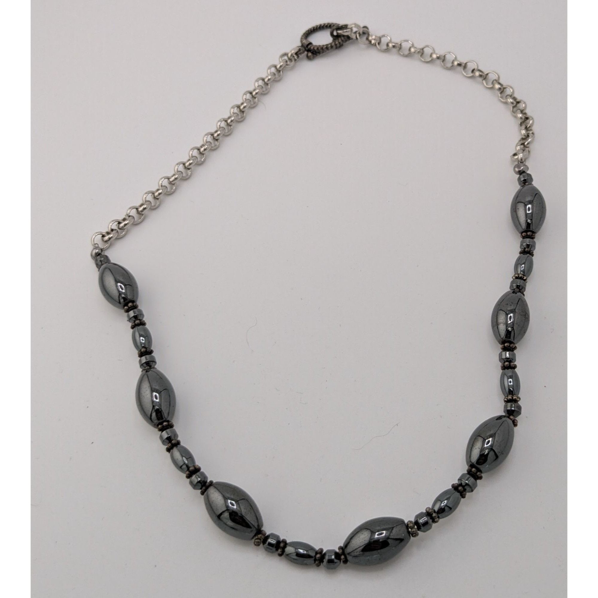 Other Hematite & Silver-Tone Chain Necklace With Toggle Clasp Size ONE SIZE - 6 Thumbnail
