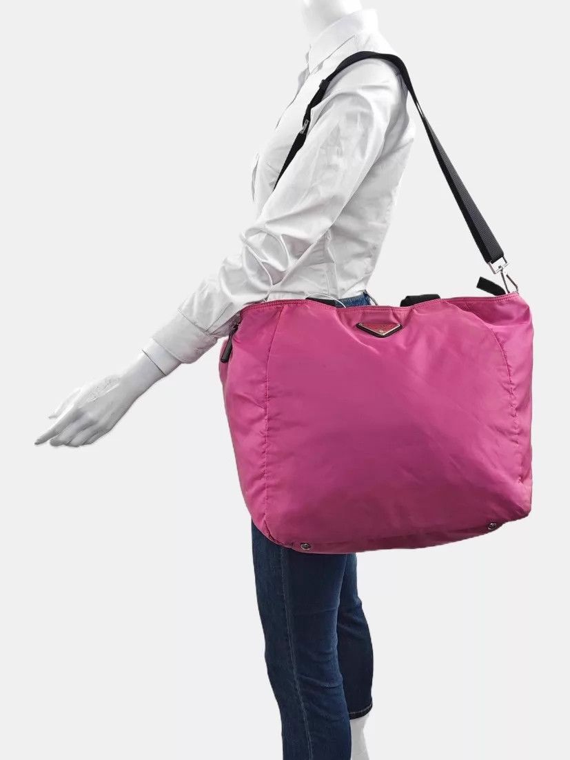 Prada Prada Sport Pink Logo Nylon Crossbody Unisex New w/ Flaws Size ONE SIZE - 8 Thumbnail