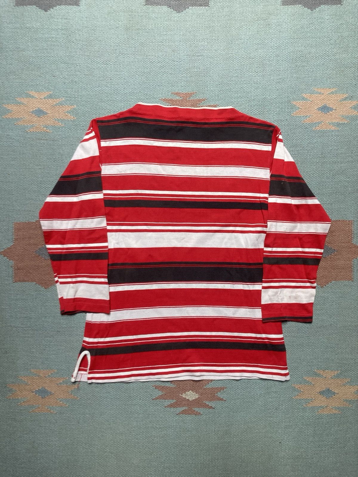 Vintage 50s striped t shirt boat neck collar cotton boys 18 adult S Size S / US 4 / IT 40 - 8 Thumbnail