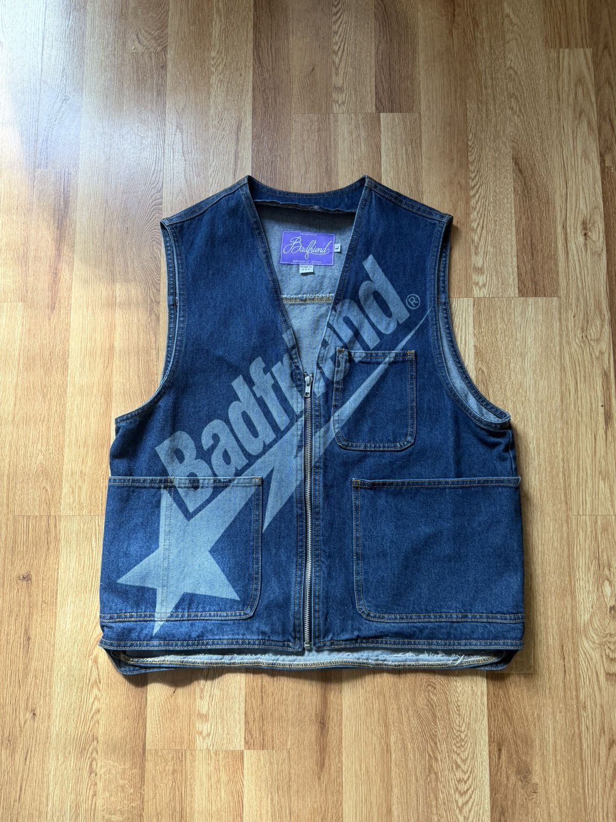 Vintage Bad friend jean vest Size US L / EU 52-54 / 3 - 1 Thumbnail
