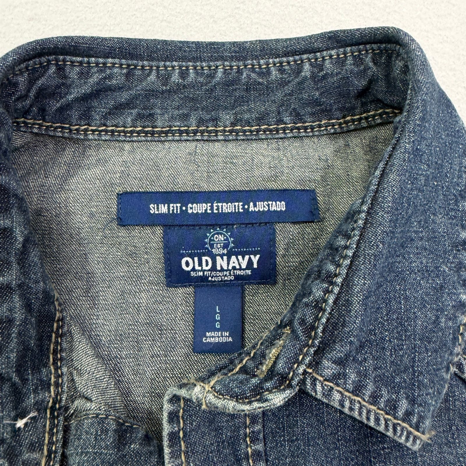 Vintage Vintage Old Navy Snap Button Denim Shirt Large Long Sleeve Size US L / EU 52-54 / 3 - 4 Thumbnail