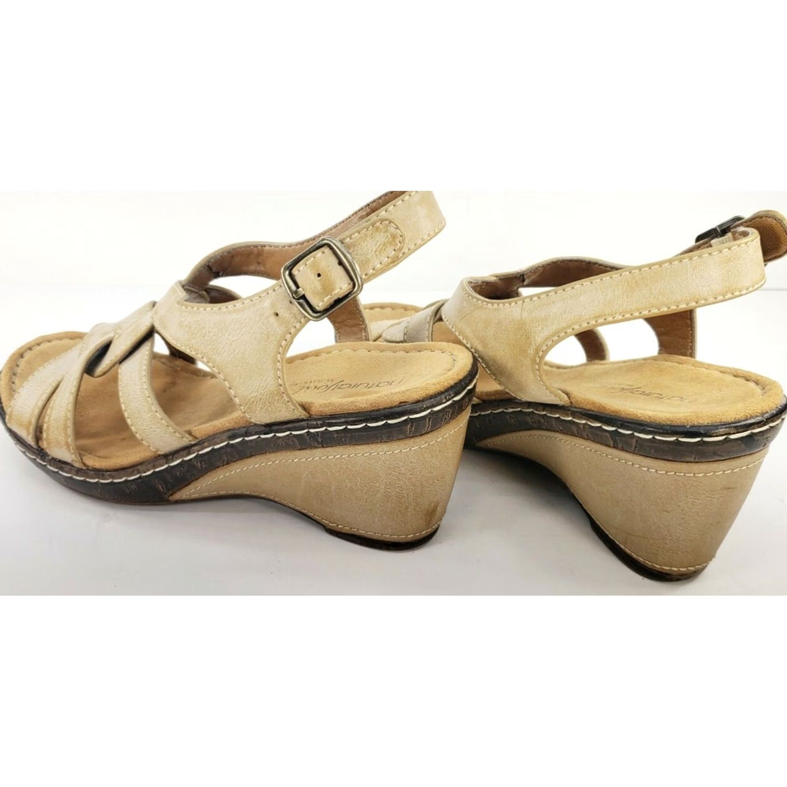 Naturalizer Natural Soul Naturalizer Haddix Women's Brown Wedge Sandal Adjustable Buckle Size 6.5M Size US 7 / IT 37 - 5 Thumbnail