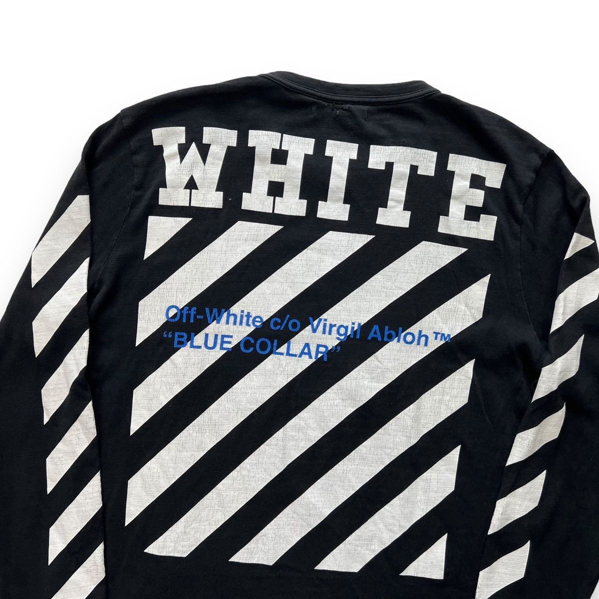 Off-White Off-White Blue Collar Diagonal Long Sleeve T Shirt Size US S / EU 44-46 / 1 - 1 Thumbnail