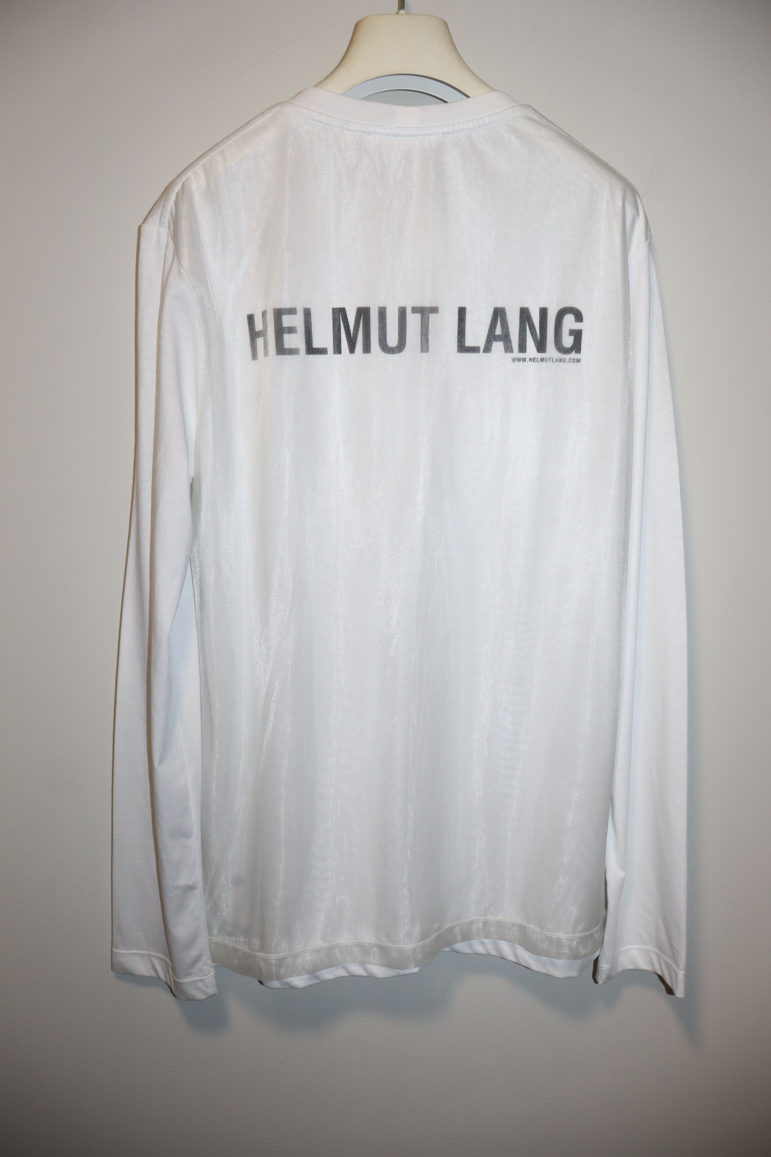 Helmut Lang Organza logo print longsleeve tshirt Size US M / EU 48-50 / 2 - 1 Thumbnail