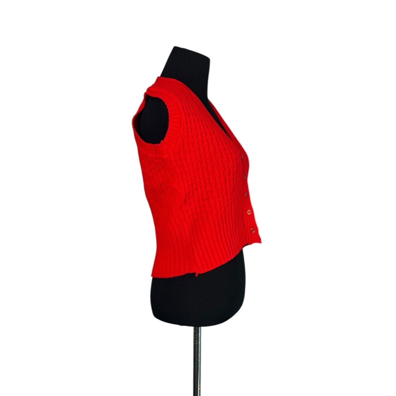 Vintage Vintage red buttoned sweater vest size Small Size S / US 4 / IT 40 - 4 Thumbnail