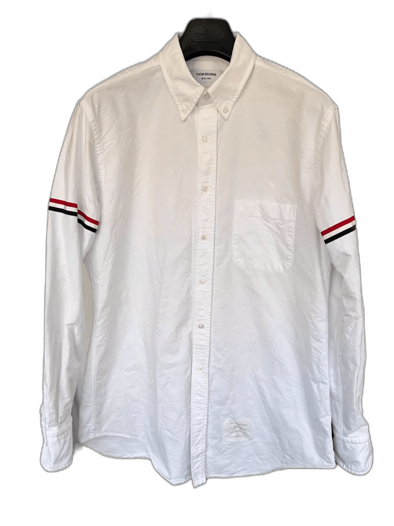 Thom Browne Thom Browne Classic White Striped Shirt Size US L / EU 52-54 / 3 - 1 Thumbnail