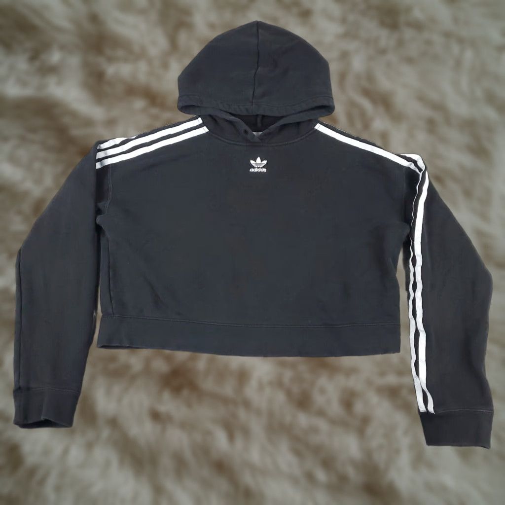 Adidas Adidas Hoodie Womens XS Black Pullover Crop Long Sleeve Activewear Size XS / US 0-2 / IT 36-38 - 1 Thumbnail