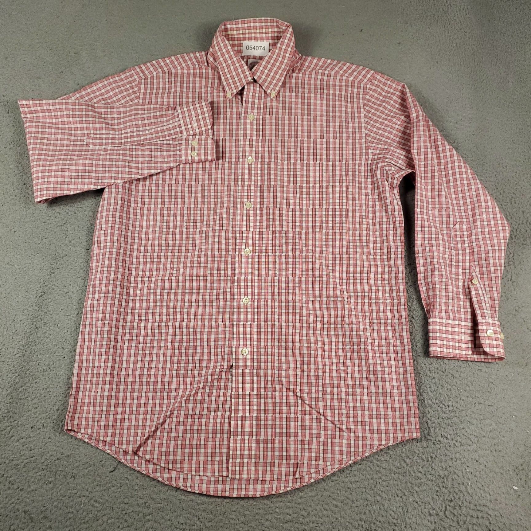 Brooks Brothers Brooks Brothers Dress Shirt Mens 15 Red Plaid Long Sleeve Button Up Regular Fit Size 40R - 2 Thumbnail