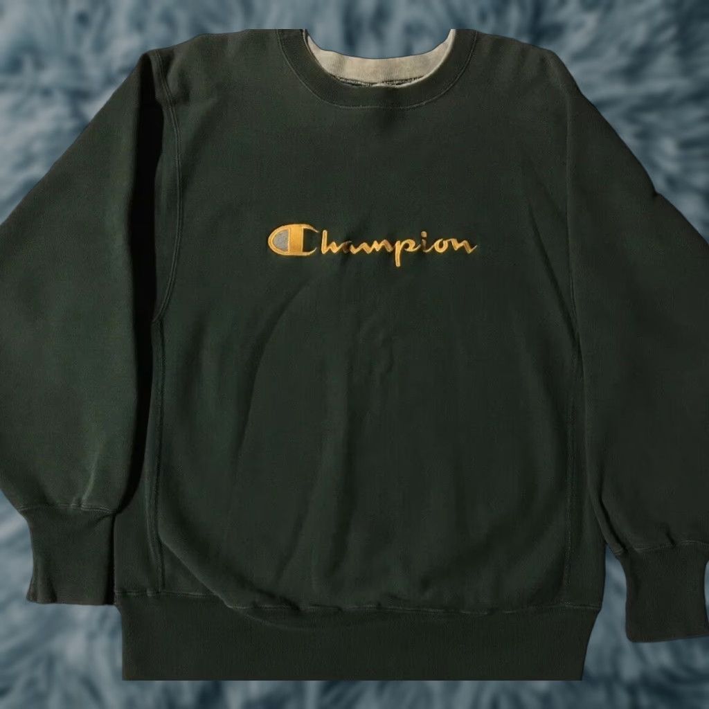 Scholl VINTAGE Champion Reverse Weave Spellout Sweatshirt L USA College Grunge 90s 80s Green Mens L Regular Pullover Reversible Shirt Hoodie Size US L / EU 52-54 / 3 - 1 Thumbnail
