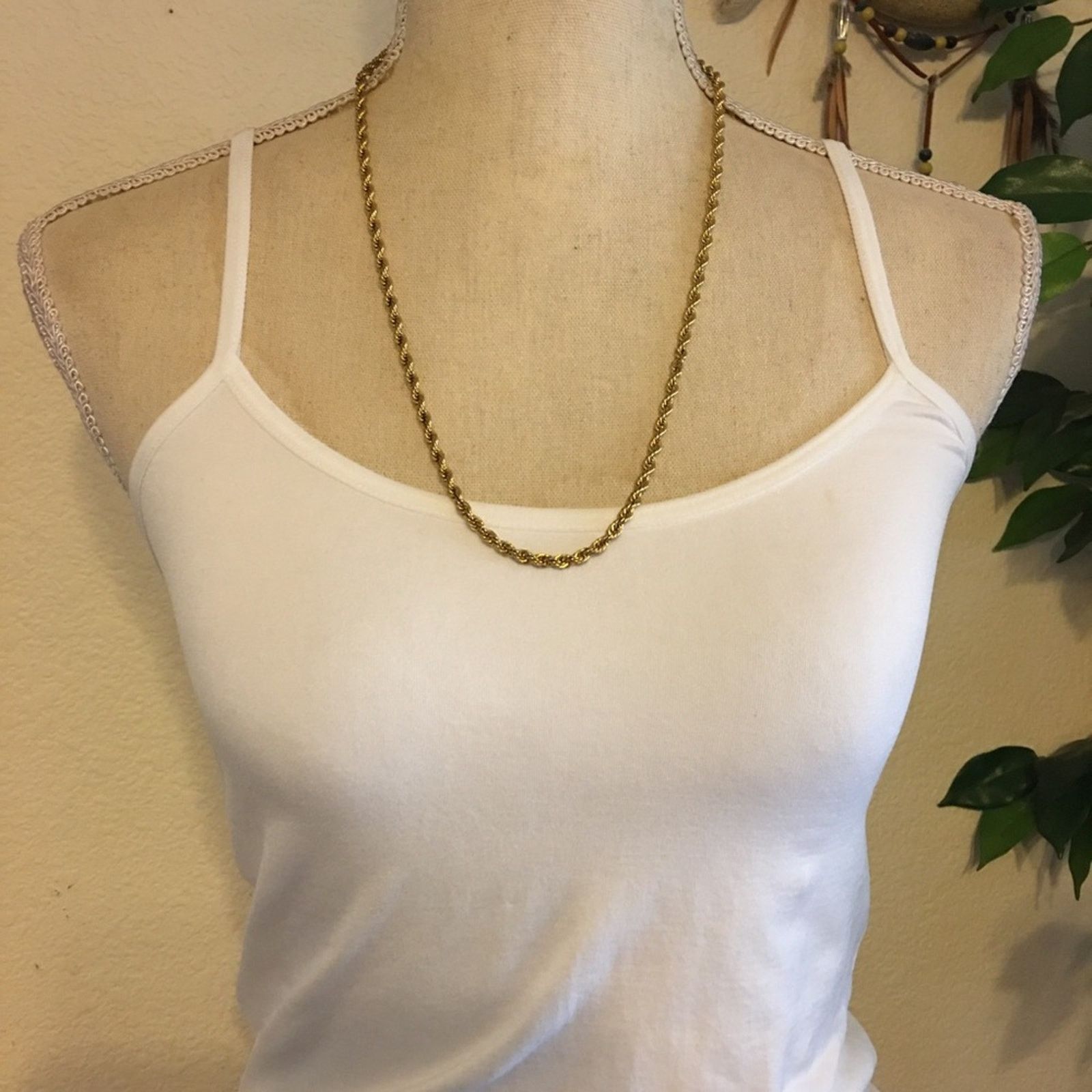 Vintage Vintage gold tone twisted rope chain necklace Size ONE SIZE - 3 Thumbnail