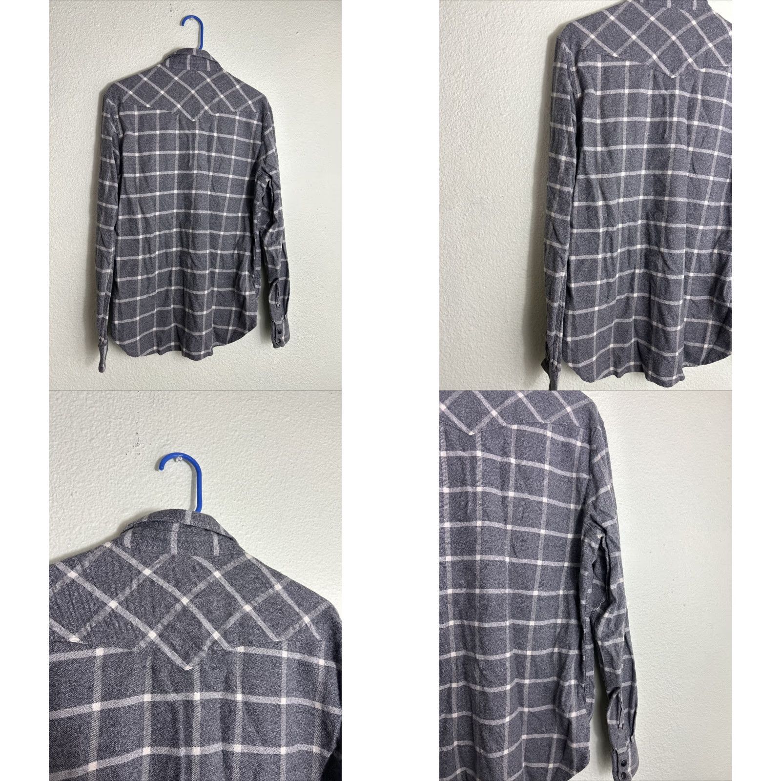 Lucky Brand Lucky Brand Men's Medium Gray Plaid Saturday Stretch Button-Up Shirt Size US M / EU 48-50 / 2 - 9 Thumbnail