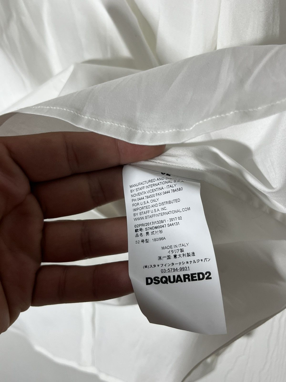 Designer SS17 NWT Dsquared2 100 White Zip Up Long Sleeve Shirt 52 Size US XL / EU 56 / 4 - 5 Thumbnail