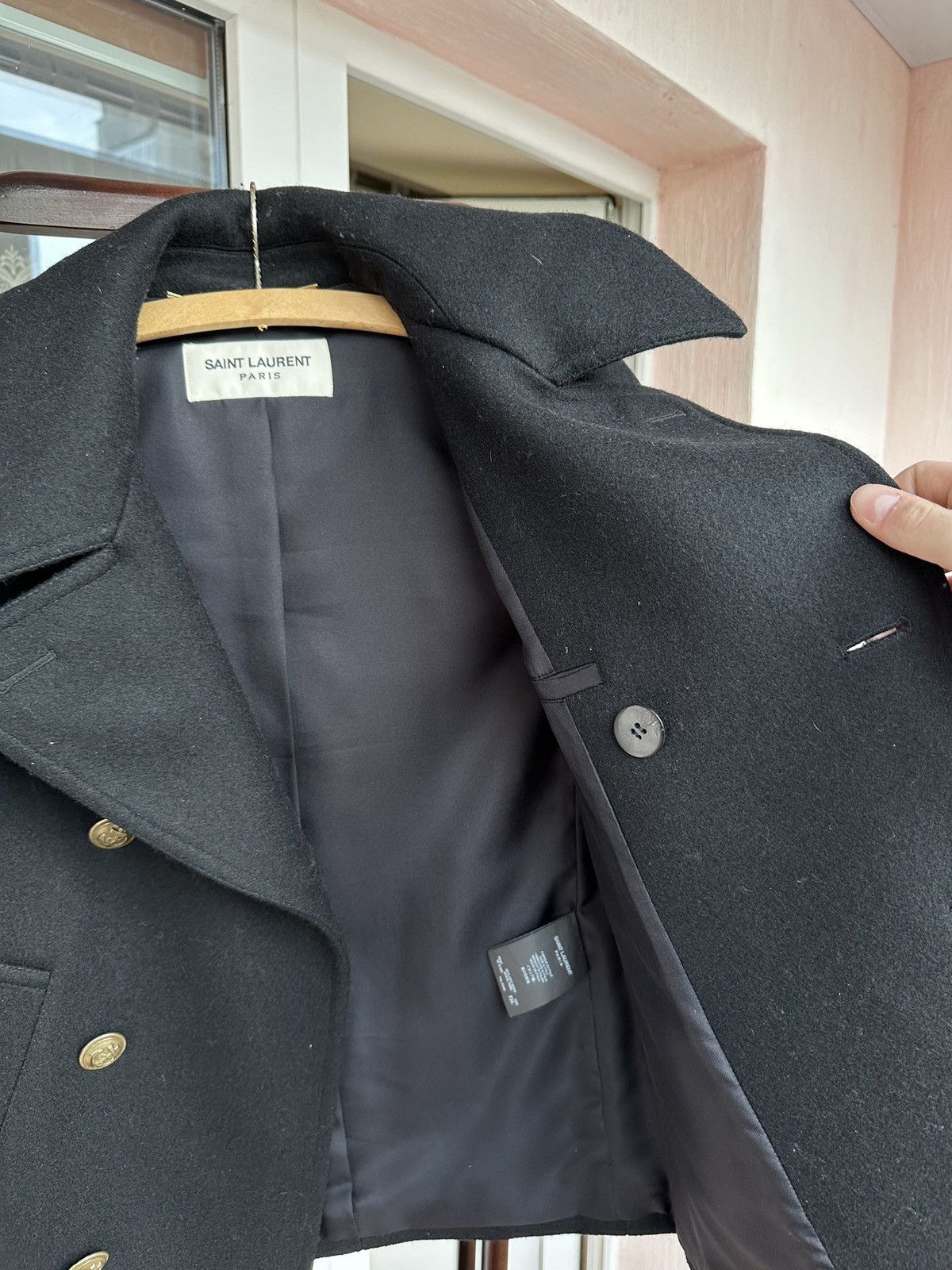 Saint Laurent Paris Saint Laurent Double Breasted Wool Coat Size XS / US 0-2 / IT 36-38 - 8 Thumbnail