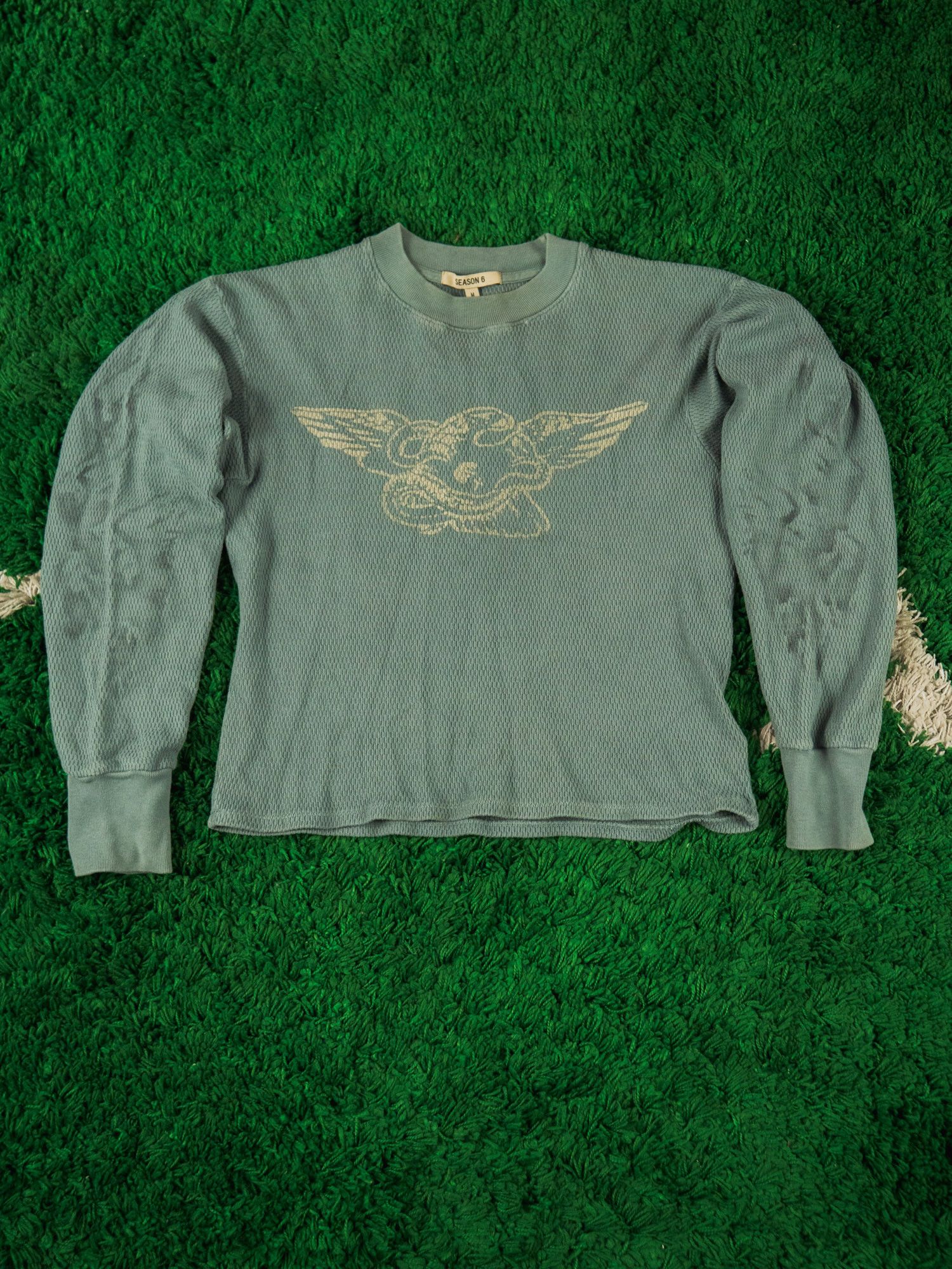 Yeezy YEEZY Season 6 Printed Thermal Knit Graphic Crop Top Knitted Size M / US 6-8 / IT 42-44 - 2 Thumbnail