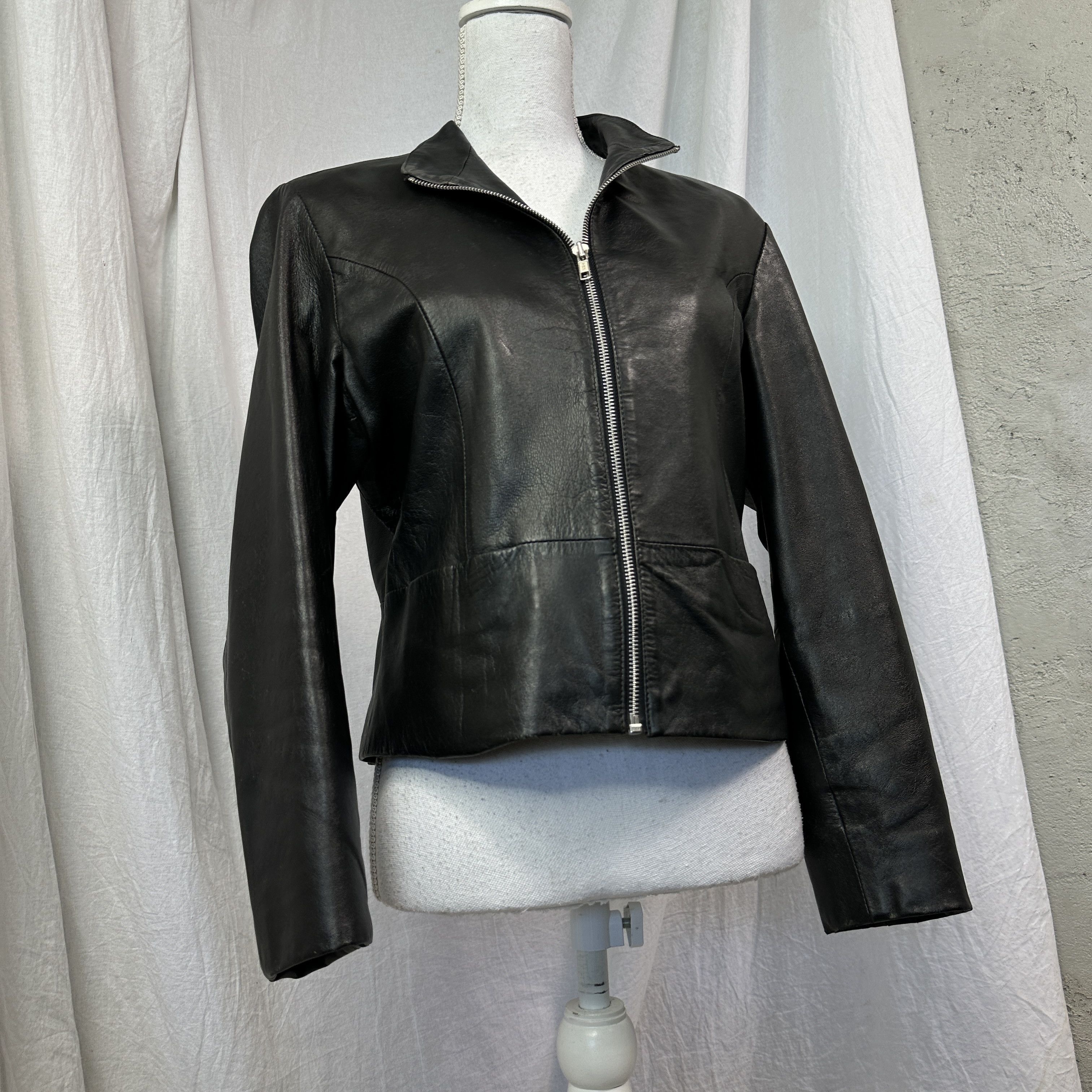 Vintage Vintage Leather Biker Moto Racing Cropped Jacket 00s Size US S / EU 44-46 / 1 - 2 Thumbnail