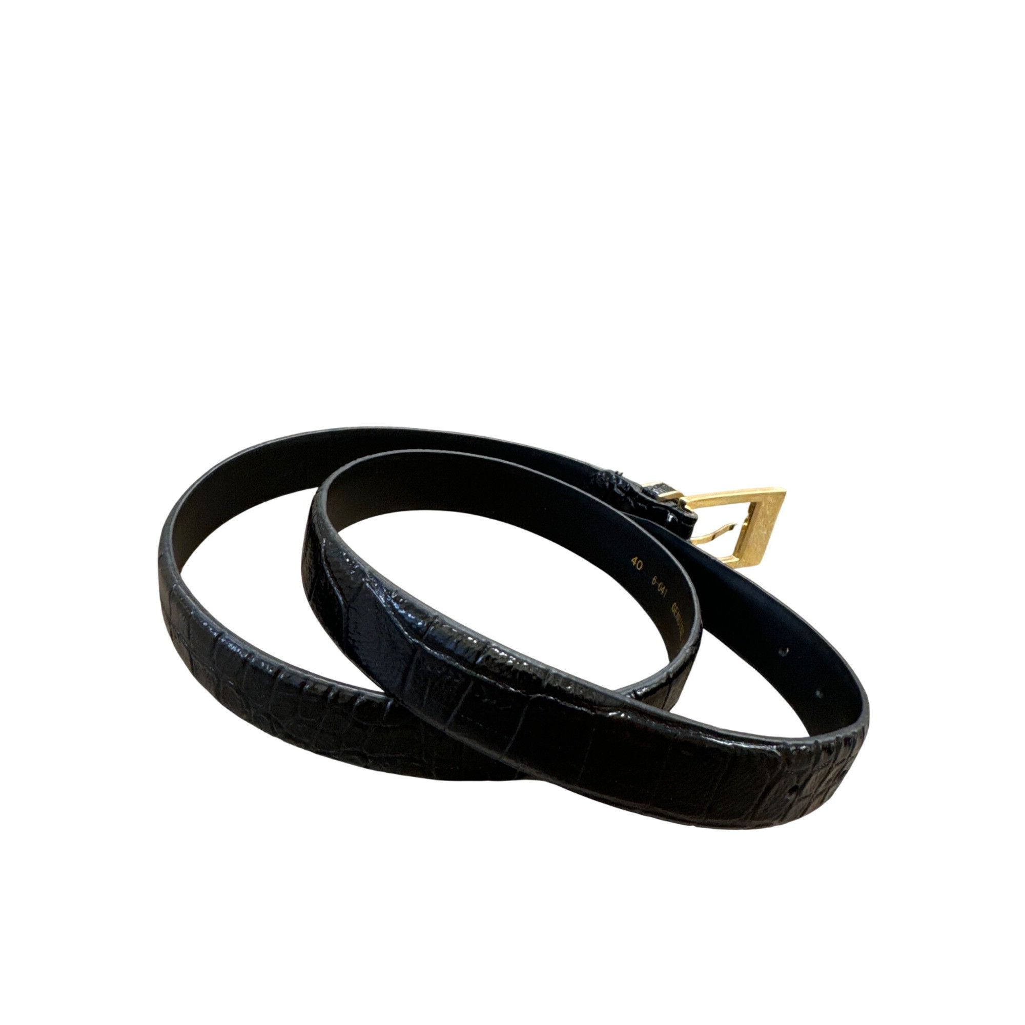 Stacy Adams Stacy Adams Mens Black Genuine Leather Belt With Gold Buckle Size 40 - 5 Thumbnail