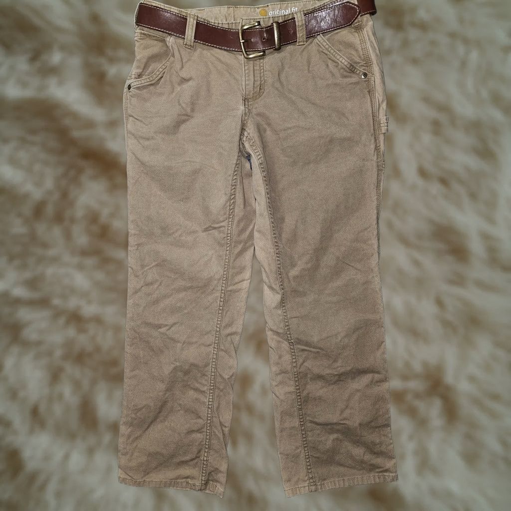 Carhartt Carhartt Pants Womens 10 Brown Rugged Flex Original Fit W/Carhartt Belt Workwear Size 32" / US 10 / IT 46 - 1 Thumbnail