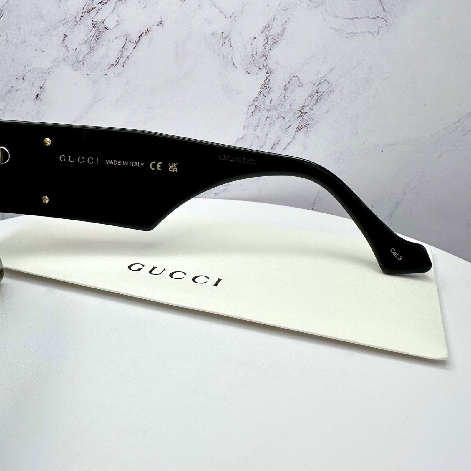 Gucci New GUCCI Sunglasses Black Gold Size ONE SIZE - 8 Thumbnail